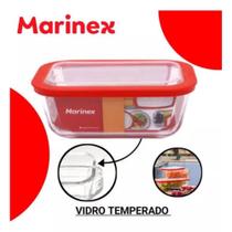 Pote Assadeira Marinex de Vidro Quadrado Com Tampa Silicone 750ml