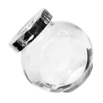 Pote baleiro de vidro com tampa de plastico metalizado prata 180ml - 20 COMERCIAL