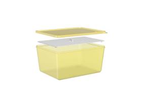 Pote Basic com Grade em Plástico Amarelo 2,2L 20,3x15,8x9,8cm - Coza