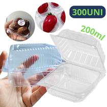 Pote Bipack Para Doce Quadrado Multiuso Embalagem Transparente Para Sobremesas Caixa Com 300 Unidades