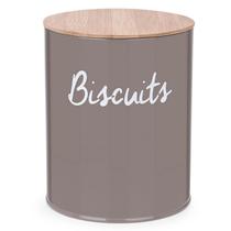 Pote Biscuits Porta Condimentos Lata de Biscoito com Tampa de Bambu Haus Concept Canister Warm Gray Pote Biscuits Porta Condimentos Lata de Biscoito com Tampa de Bambu Haus Concept Canister Warm Gray
