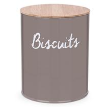 Pote Biscuits Porta Condimentos Lata de Biscoito com Tampa de Bambu Haus Concept Canister Warm Gray Pote Biscuits Porta Condimentos Lata de Biscoito com Tampa de Bambu Haus Concept Canister Warm Gray