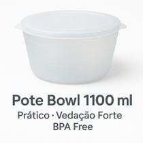 Pote Bowl 1100 ml com Tampa BPA Free, Vedação Forte e Linha de Medição Pote Bowl 1100 ml com Tampa BPA Free, Vedação Forte e Linha de Medição