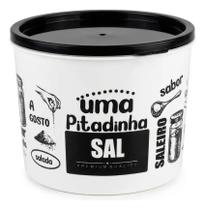 Pote Branco 1l Decorado Sal Ideal para organização Cozinha