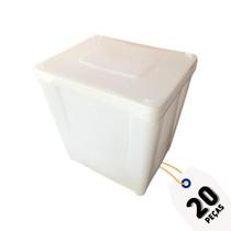Pote Branco Retangular- Kit 20 Peças - Nastrripack