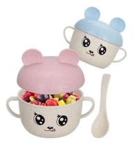 Pote Caneca Papinha Infantil C/ Colher Marmita Escolar Lanch