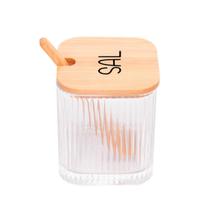 Pote Canelado com Tampa de Bambu (300 ml) Sal Pote Canelado com Tampa de Bambu (300 ml) Sal