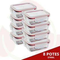 Pote Canelado Vidro 640ml Marmita Fit Resistente 8 Unidades