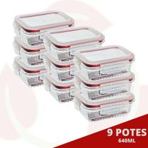 Pote Canelado Vidro 640ml Marmita Fit Resistente 9 Unidades