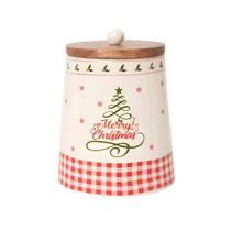 Pote ceramica com tampa versailles pinheiro 13x18cm copa&cia