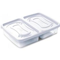 Pote Clic Retangular 2 Divisórias 24x17x5cm Pote Clic Retangular 2 Divisórias 24x17x5cm