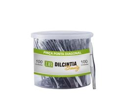Pote com 100 Pinças para Sobrancelhas com Ponta Diagonal - Dilcintia PT-51102-C Pote com 100 Pinças para Sobrancelhas com Ponta Diagonal - Dilcintia PT-51102-C