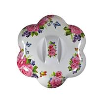 Pote Com 7 Divisórias Compartimentos Rosas Melamina Florida Tamanho 33cm Pote Com 7 Divisórias Compartimentos Rosas Melamina Florida Tamanho 33cm