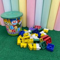 Pote com Blocos de Montar 44 peças Blocos de encaixar brinquedo infantil blocos educativo pedagógico Pote com Blocos de Montar 44 peças Blocos de encaixar brinquedo infantil blocos educativo pedagógico