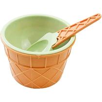 Pote com colher Casquinha de Sorvete 200 ml
