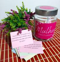 Pote com Frases e Mensagens Especial para Mulheres tampa prata Pote com Frases e Mensagens Especial para Mulheres tampa prata