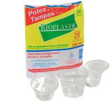 Pote com Tampa 200ml - Rioplastic