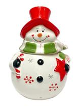 Pote com tampa Boneco de Neve Decorativo 25cm