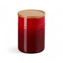 Pote Com Tampa de Madeira 1,9L Le Creuse Vermelho