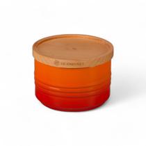 Pote Com Tampa de Madeira 220ml Le Creuset Laranja