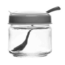 Pote com Tampa e Colher Siena 300 ml Cinza Vidro Lyor Pote com Tampa e Colher Siena 300 ml Cinza Vidro Lyor