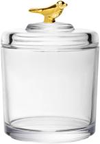 Pote com Tampa Golden Bird 14 cm em Cristal - Wolff