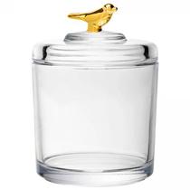 Pote com Tampa Golden Bird Cristal 8,5x8,5x11,5cm 21040 - Wolff