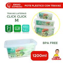 Pote Com Travas Laterais Incolor 1200ml