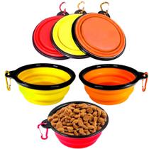 Pote Comedouro PET para Ração e Água Retrátil Comedouro e Bebedouro portátil Passeio