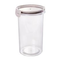 Pote Comida Organizador Hermético com Trava 1,8L Plasútil Redondo Tampa Branco Alimentos Mantimentos