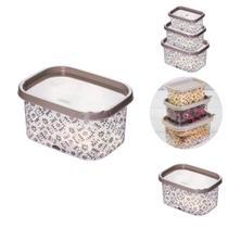 Pote Conect Retangular 600ml Plasútil Decorado