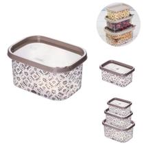 Pote Conect Retangular Em Plástico C/Tampa 900ml Plasútil