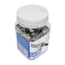 Pote Conector Macho Plug RJ45 Cat5e Blindado de Passagem EZ Crimp 100 peças - Pier Telecom Pote Conector Macho Plug RJ45 Cat5e Blindado de Passagem EZ Crimp 100 peças - Pier Telecom