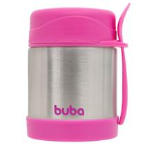 Pote Copo Térmico Aço Inoxidável 350ml com Talher Buba Rosa