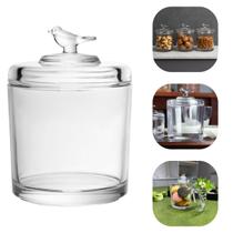 Pote Cristal Wolff Com Tampa Bird 10,5x14,5cm Elegante Para Mesa Posta E Decoração Luxo