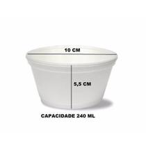 Pote Cumbuca Delivery Isopor 240 ml Copobras Com 50 Unidades Com Tampa Plástica