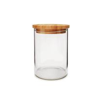 Pote d vidro tampa bambu hermético mantimento 700ml vika yoi