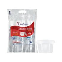 Pote de 250ml Redondo com tampa Transparente Cristalcopo com 500 unidades Pote de 250ml Redondo com tampa Transparente Cristalcopo com 500 unidades