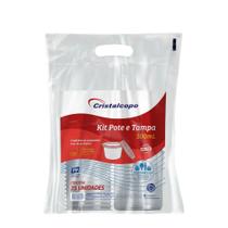 Pote de 500ml Redondo com tampa Transparente PP Cristalcopo com 25 unidades