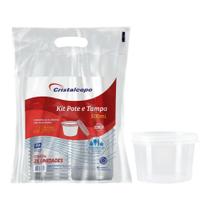 Pote de 500ml Redondo com tampa Transparente PP Cristalcopo com 300 unidades Pote de 500ml Redondo com tampa Transparente PP Cristalcopo com 300 unidades