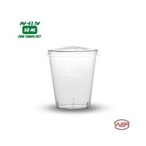 Pote De Acrílico Pw43 Com Tampa 50ml Potinho. Caixa com 100 Unidades