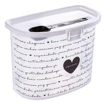 Pote De Açúcar Com Colher Dosadora Tampa Plasútil Palavras