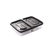 Pote de Alimento Retangular 2 Divisórias Transparente Pote de Alimento Retangular 2 Divisórias Transparente