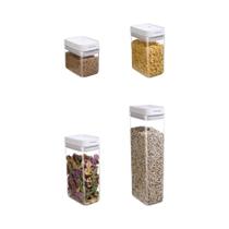 Pote De Armazenamento De Plástico Transparente Hermético Para Lanches De Cozinha Cereais Feijões