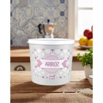 Pote de Armazenamento Floral Cinza Hermético Linha Daisy 2L