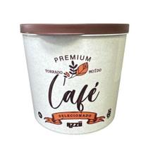 Pote de Armazenamento Hermético Branco Tampa Marrom Premium 2L Azzu