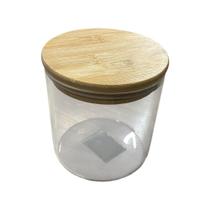 Pote De Borossilicato Com Tampa De Bambu 550 Ml