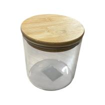 Pote de Borossilicato com Tampa de Bambu 550 ml