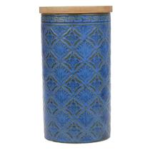 Pote De Cerâmica ul Com Detalhes Em Amarelo Bambu 21X13Cm