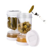 Pote De Conserva Seco E Úmido Com Garfos Para Cozinha, Separador De Pepino E Azeitonas, Recipiente